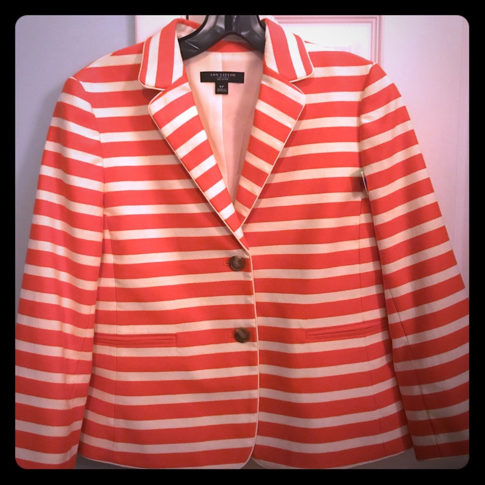 Coral and cream blazer